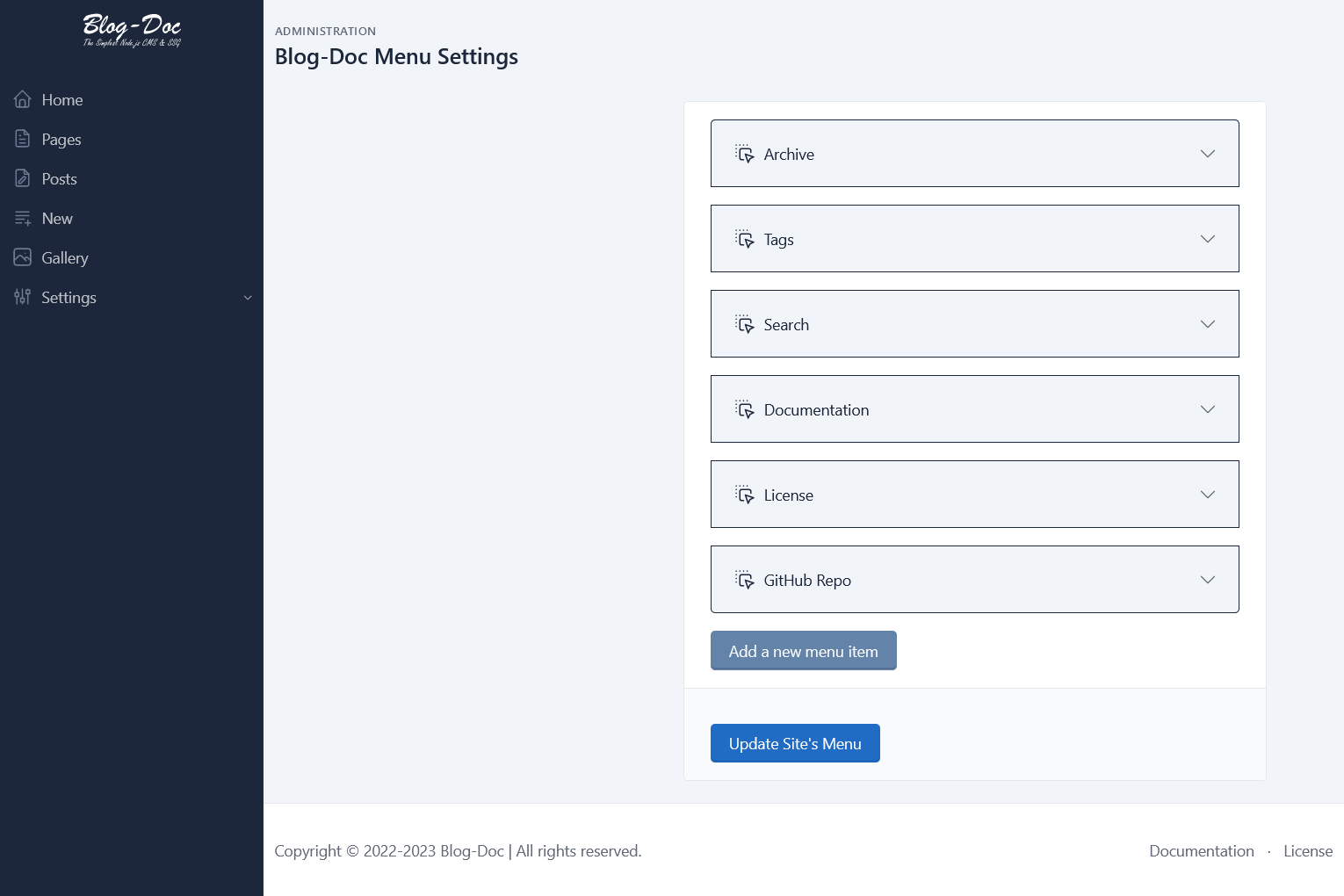Featured image for the post: Blog-Doc, updating the administration design!