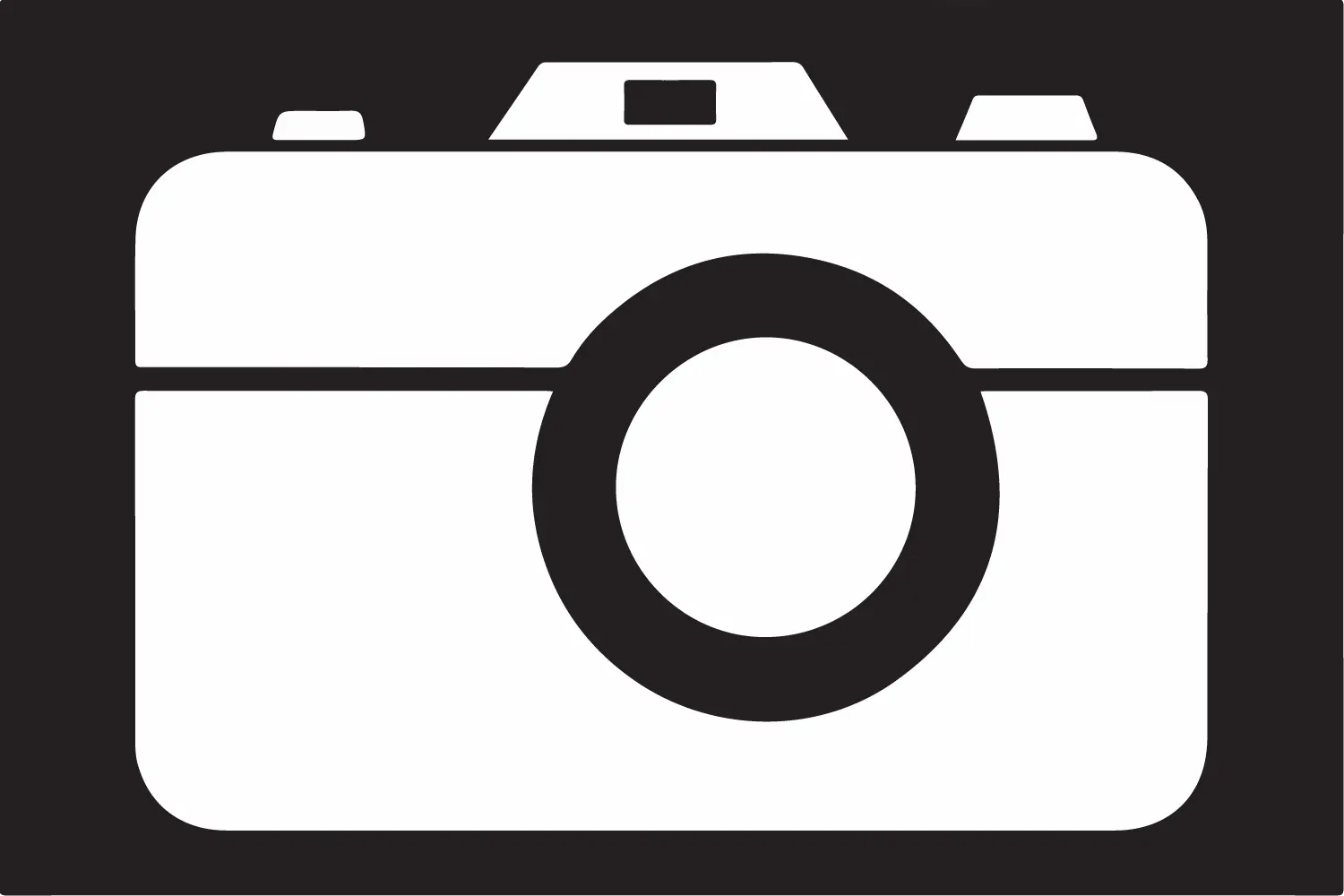 Graphic of white camera on black background. No image available for this post.